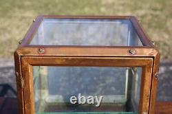 Antique Medical Cabinet Brass Apothecary Glass Display Case Industrial bathroom