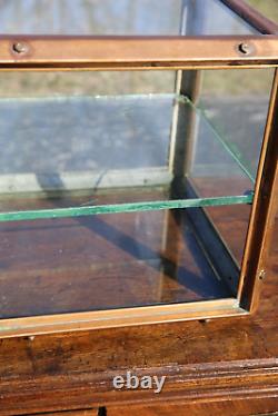 Antique Medical Cabinet Brass Apothecary Glass Display Case Industrial bathroom
