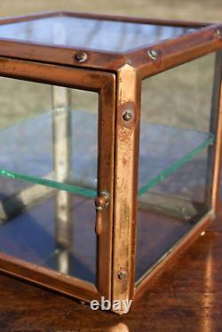 Antique Medical Cabinet Brass Apothecary Glass Display Case Industrial bathroom