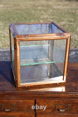 Antique Medical Cabinet Brass Apothecary Glass Display Case Industrial bathroom