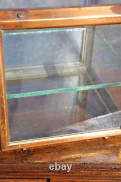 Antique Medical Cabinet Brass Apothecary Glass Display Case Industrial bathroom