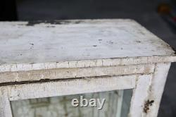Antique Medical Cabinet Wood Glass Display Case Vintage apothecary Chippy white