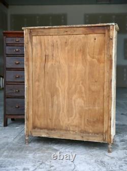 Antique Medical Cabinet Wood Glass Display Case Vintage apothecary Chippy white