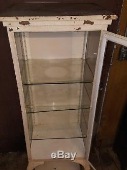 Antique Medical Cabinet w Cabriole Legs Vtg. Doctor / dental industrial display