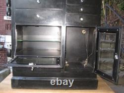 Antique Medical Podiatry Dental Metal Glass Cabinet with Bottles Electric Bosworth