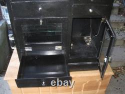 Antique Medical Podiatry Dental Metal Glass Cabinet with Bottles Electric Bosworth