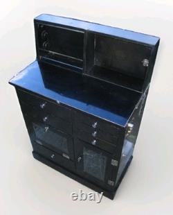 Antique Medical Podiatry Dental Metal Glass Cabinet with Bottles Electric Bosworth