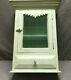 Antique Medicine Cabinet Cupboard Green Blue Shabby Cottage Chic Country 246-19l