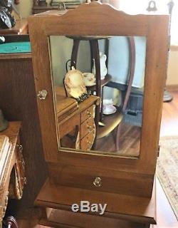 Antique Medicine Cabinet Shelves, Drawer & Original Glass Pulls Ready To Hang