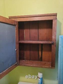 Antique Medicine Cabinet Wood Surface Mount handmade Old VTG Country