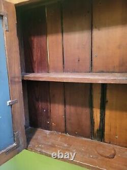 Antique Medicine Cabinet Wood Surface Mount handmade Old VTG Country