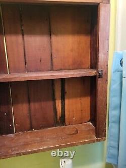 Antique Medicine Cabinet Wood Surface Mount handmade Old VTG Country