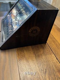 Antique Metal JP Coats Counter Top Spool / Thread Cabinet W 70+ Wood Spools Antique Metal JP Coats Counter Top Spool / Thread Cabinet W 70+ Wood Spools