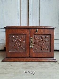 Antique Miniature Cabinet, Ghotic Reval Bank Of Drawers, Collectors Drawers