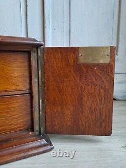 Antique Miniature Cabinet, Ghotic Reval Bank Of Drawers, Collectors Drawers