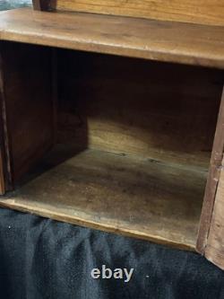 Antique Miniature Childs Primitive Wooden Step Back Cupboard Kitchen Pantry