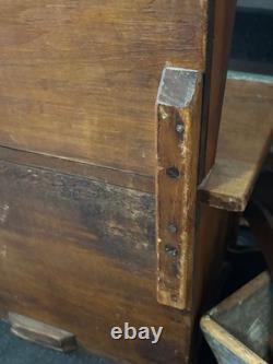 Antique Miniature Childs Primitive Wooden Step Back Cupboard Kitchen Pantry