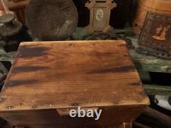 Antique Miniature Childs Primitive Wooden Step Back Cupboard Kitchen Pantry