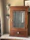 Antique Mirrored Apothecary Cabinet Wavy Glass Door + Drawer C. 1900
