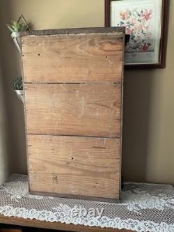 Antique Mirrored Apothecary Cabinet Wavy Glass Door + Drawer c. 1900