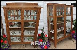 Antique Mission Arts & Crafts Quarter Sawn Oak LARKIN China Cabinet Vintage