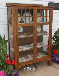 Antique Mission Arts & Crafts Quarter Sawn Oak LARKIN China Cabinet Vintage