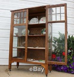 Antique Mission Arts & Crafts Quarter Sawn Oak LARKIN China Cabinet Vintage