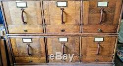 Antique Mission Oak 9 Drawer Stacking Folder File Cabinet Solid Heavy Wood NICE