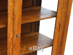 Antique Mission Oak Double Door China Display Cabinet Shelves Arts & Crafts Era