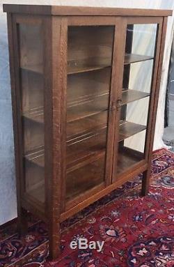 Antique Mission Oak Double Glass Door China Cabinet By Union Furn. Co New York