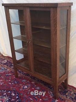Antique Mission Oak Double Glass Door China Cabinet By Union Furn. Co New York