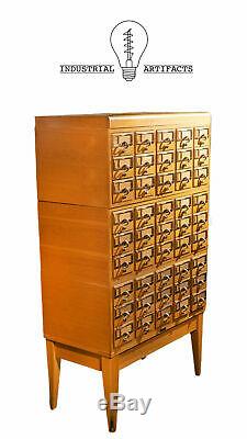 Antique Modular Five Section Standing Card Catalogue