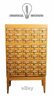 Antique Modular Five Section Standing Card Catalogue