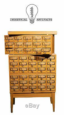 Antique Modular Five Section Standing Card Catalogue