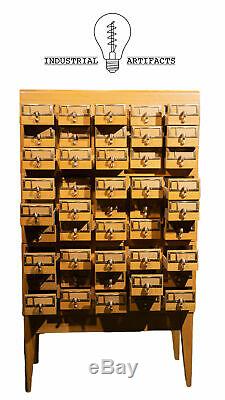 Antique Modular Five Section Standing Card Catalogue