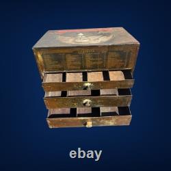 Antique Munyon's Homeopathic Home Remedies Drug Store Tin Cabinet Advertising