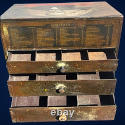Antique Munyon's Homeopathic Home Remedies Drug Store Tin Cabinet Advertising