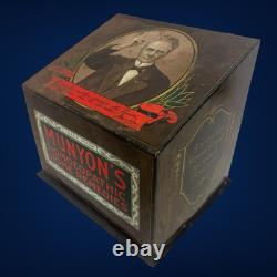 Antique Munyon's Homeopathic Home Remedies Drug Store Tin Cabinet Advertising
