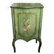 Antique Music Cabinet 20th C Green Turquoise Hand Painted