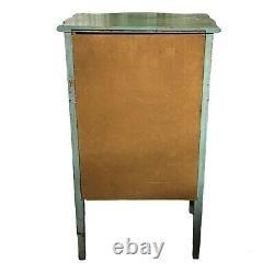 Antique Music Cabinet 20th C Green Turquoise Hand Painted