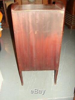 Antique Music Cabinet with Painted Victorian Scene for Sheet Music Piano Rolls