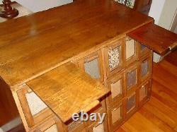 Antique Neat oak 18 drawer bean or seed cabinet-15631