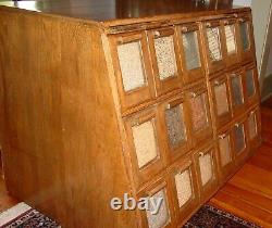 Antique Neat oak 18 drawer bean or seed cabinet-15631