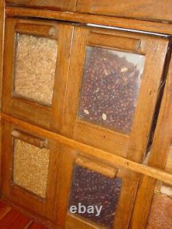 Antique Neat oak 18 drawer bean or seed cabinet-15631