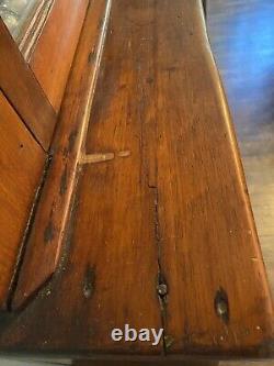 Antique New England-Pine /cherry Step Back Cupboard Primitive Farm House