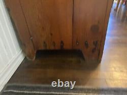 Antique New England-Pine /cherry Step Back Cupboard Primitive Farm House