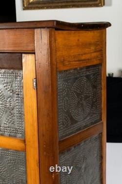 Antique New England Punched Tin Pie Safe