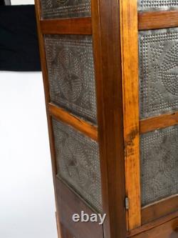 Antique New England Punched Tin Pie Safe
