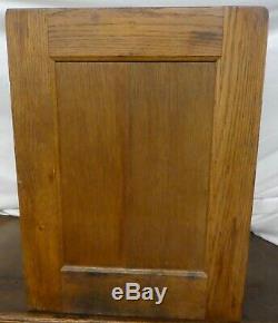 Antique OAK 10-DRAWER FLAT FILE CABINET. Label Holder Handles. 23H x21W x17D