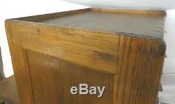 Antique OAK 10-DRAWER FLAT FILE CABINET. Label Holder Handles. 23H x21W x17D